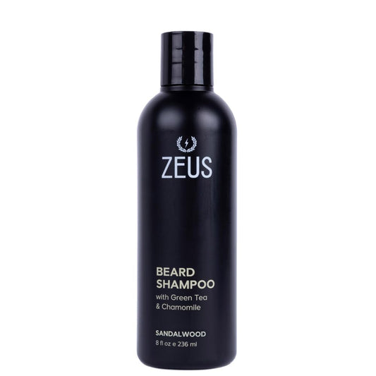 Beard Shampoo Wash, Infused with Green Tea & Natural Ingredients to Cleanse and Soften Beard – 8 Oz. Made in USA – Sandalwood | Cleansing & Moisturizing Beard Wash with Green Tea & Chamomile for Healthier, Softer, Flake Free Beard Growth (Made in USA)
